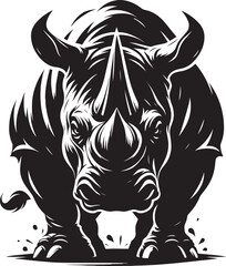 Rhino Silhouette isolated on white background Minimalist rhino vector shape 