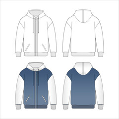 Mockup Zip Up Hoodie line art