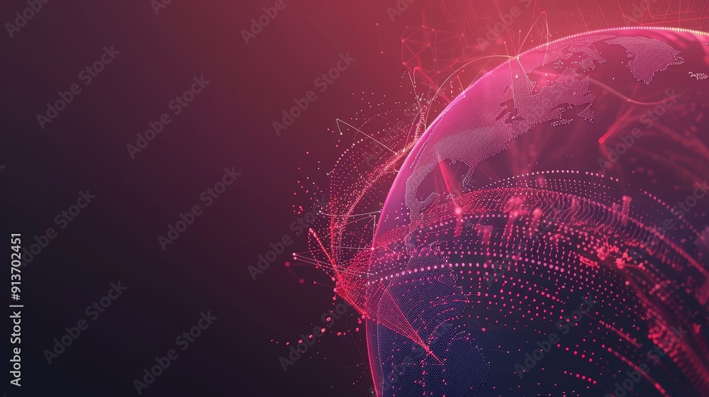 Poster a stylized image of a globe with connected lines and glowing points, symbolizing global connectivity