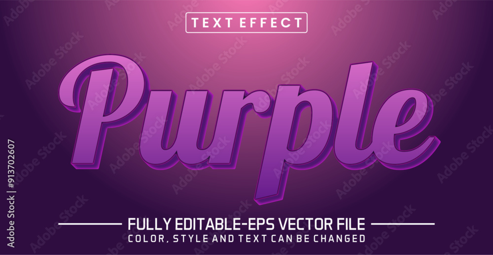 Poster purple font text effect editable
