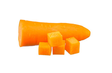 carrots with sliced isolated on white background