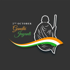 Vector illustration of Happy Gandhi Jayanti social media feed template