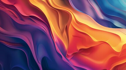 Obraz premium A vibrant abstract background featuring swirling colors of purple, blue, yellow, and orange, symbolizing energy, creativity, movement, and fluidity.