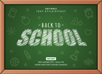 Back to school concept for editable text vector with bunch of line icons