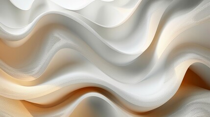 Fototapeta premium Elegant Abstract Waves of Soft White and Tan Flowing Across the Canvas