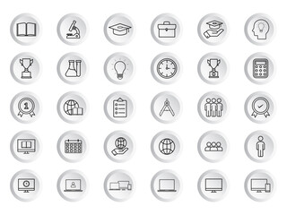 Modern Education & Learning thin line Icons - Vector Line Symbols for Web & App Design