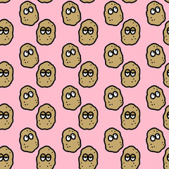Obraz premium seamless pattern of cartoon character potato vegetable repeatable background