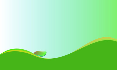 Fototapeta premium green leaf illustration with green and white gradient background