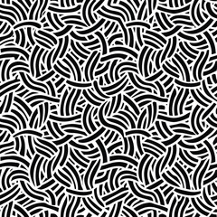 organic lines seamless pattern illustration black and white