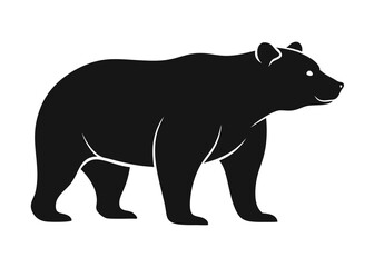 Fototapeta premium bear Silhouette on White Background 