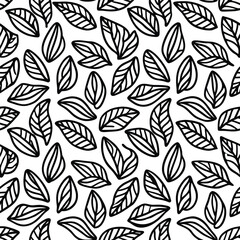 organic lines seamless pattern illustration black and white