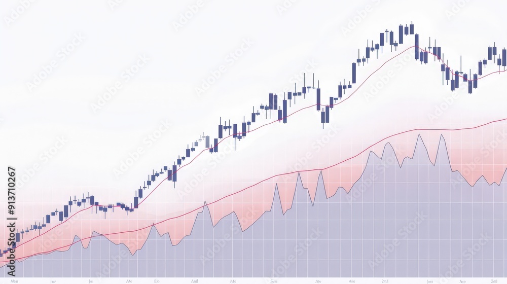 Poster a clean and minimalist stock chart focusing on essential data points and trends