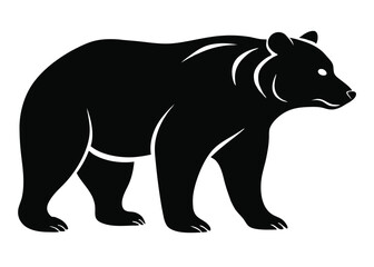 Fototapeta premium bear Silhouette on White Background 