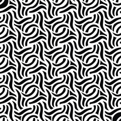 organic lines seamless pattern illustration black and white