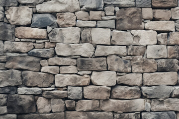 Fototapeta premium Processed collage of old medieval stone wall texture in daylight. Background for banner