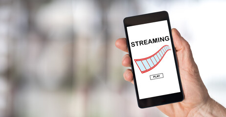 Video streaming concept on a smartphone