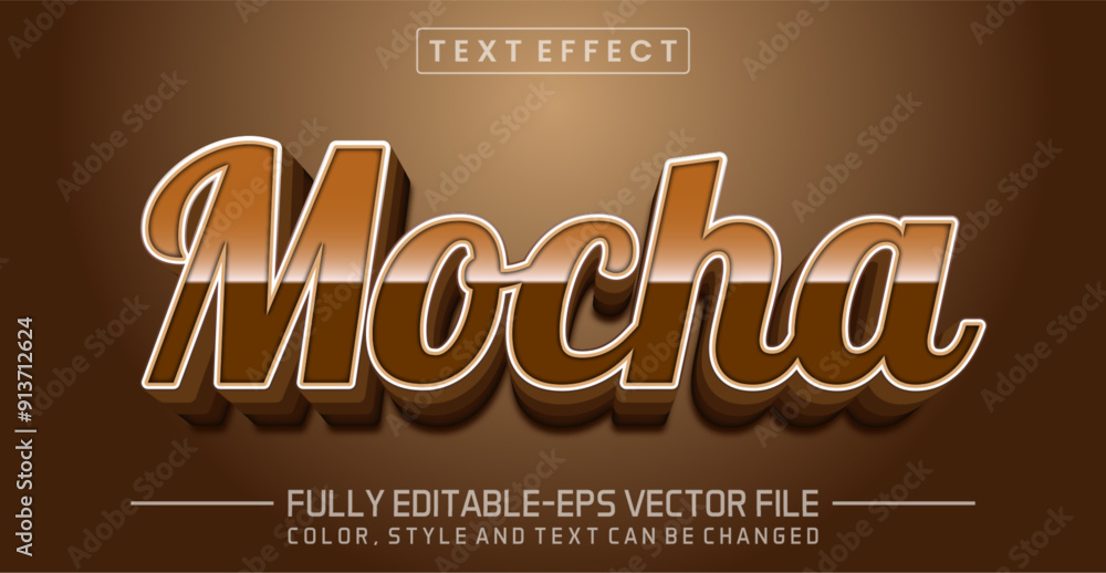 Poster mocha brown font text effect editable