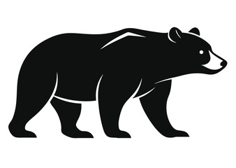 Fototapeta premium bear Silhouette on White Background 