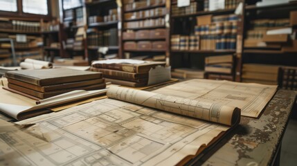 Describe the process of archiving and retrieving historical blueprints.