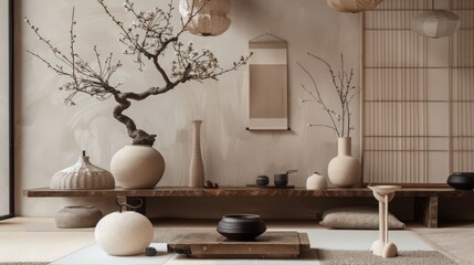 Describe the role of simplicity and functionality in selecting accessories for Japandi interiors.