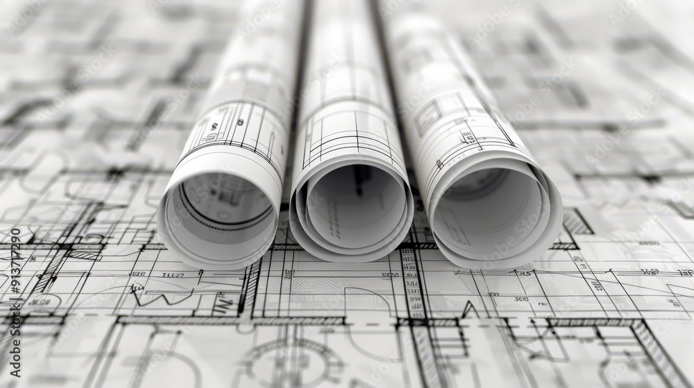 Poster describe the types of information typically found on architectural blueprints.