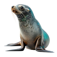 Fototapeta premium Sea lion isolated on a transparent background for web, banner, wallpaper