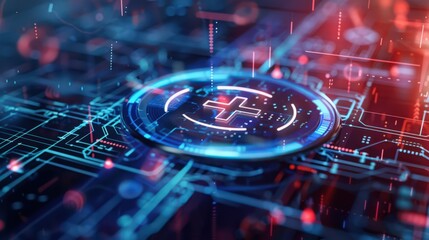 Digital healthcare concept, highlighting telemedicine and health tech