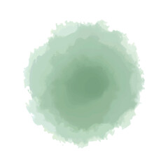 Watercolor emerald forest green circle textured ink splash - creative artistic vibrant watercolour splatter backdrop - whimsical hand drawn pastel vector colorful gradient stain