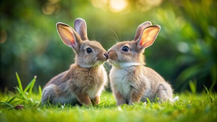 Obraz premium Rabbit Playing Together.