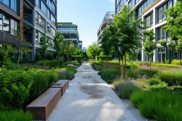 Enduring environmentally-safe non-toxic urban design emphasizing sustainable and non-toxic materials, creating a resilient and eco-friendly urban environment.