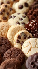Fototapeta premium a variety of cookies are arranged on a plate