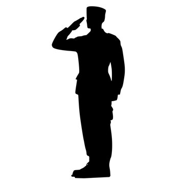 recommend clip art: Military officer saluting silhouette 