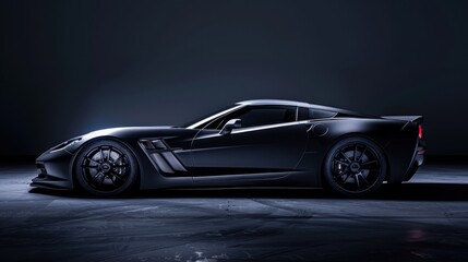 Fototapeta premium The sleek black sports car