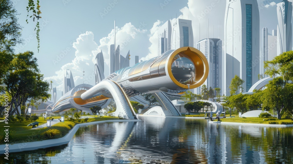 Poster discover the precision of futuristic engineering designs, optimizing structures and infrastructure f