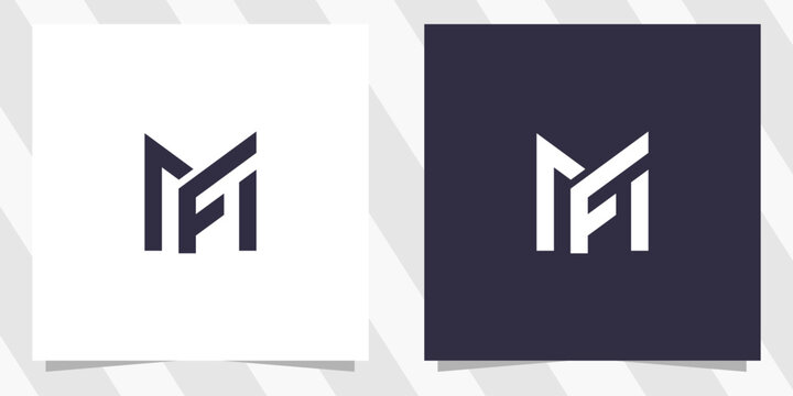 letter fm mf logo design vector