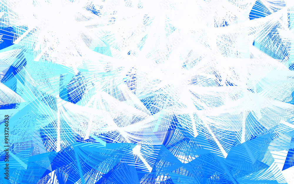 Poster light blue vector pattern with random forms.