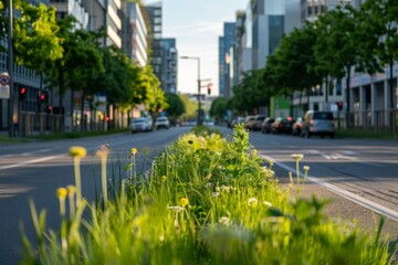 Obraz premium Low-impact low-emission green city initiatives focusing on sustainable urban practices and eco-friendly solutions to reduce environmental impact and promote a healthier urban environment.