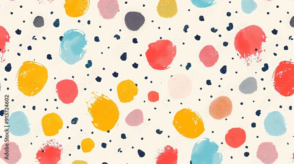 Poster dotted pattern texture adds a playful and whimsical touch, perfect for youthful and energetic design