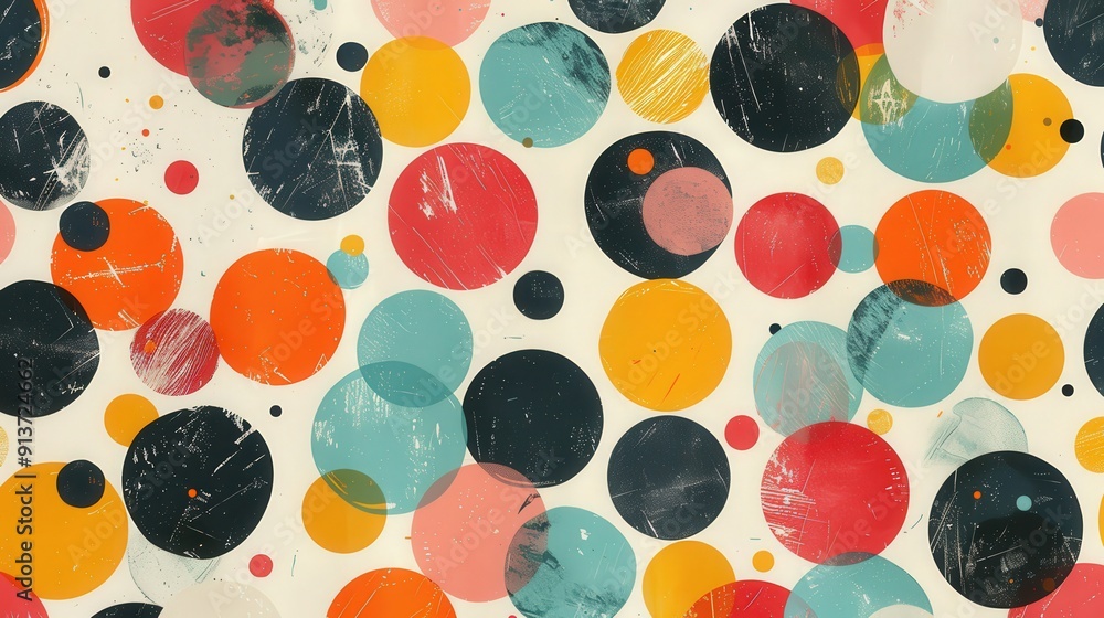 Poster dotted pattern texture adds a playful and whimsical touch, perfect for youthful and energetic design