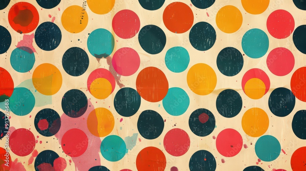 Poster dotted pattern texture adds a playful and whimsical touch, perfect for youthful and energetic design