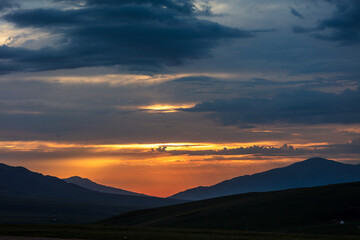 sunset in the mountains