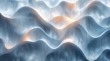 Obraz premium Fluid Motion of Waves Illuminated by Gentle Light in Abstract Pattern