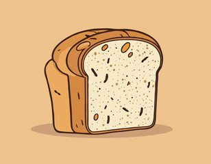 Slice of Bread Icon Flat Design