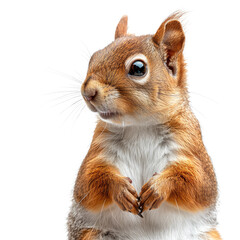 Fototapeta premium Squirrel isolated on a transparent background for web, banner, wallpaper