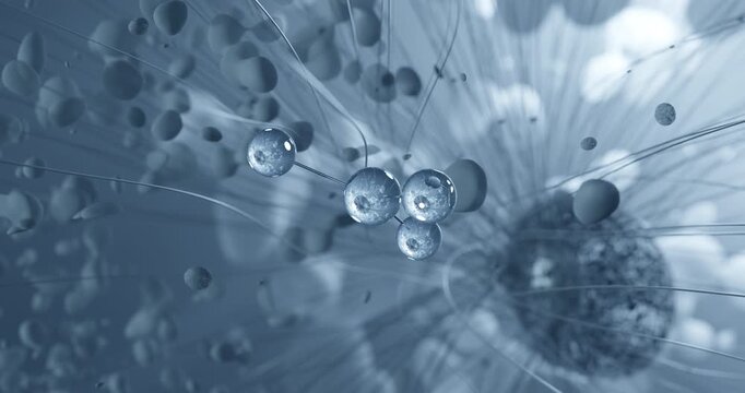 Iron(III) chloride rotating molecular 3d structure ball-and-stick model, looped video inorganic compounds