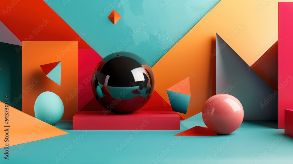 Aufkleber harmony of geometric shapes that create balance and visual interest in your designs.