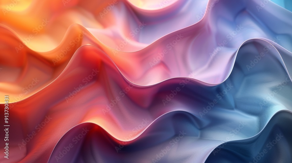 Poster fluid colors flowing together in an abstract artistic composition displaying warm and cool tones