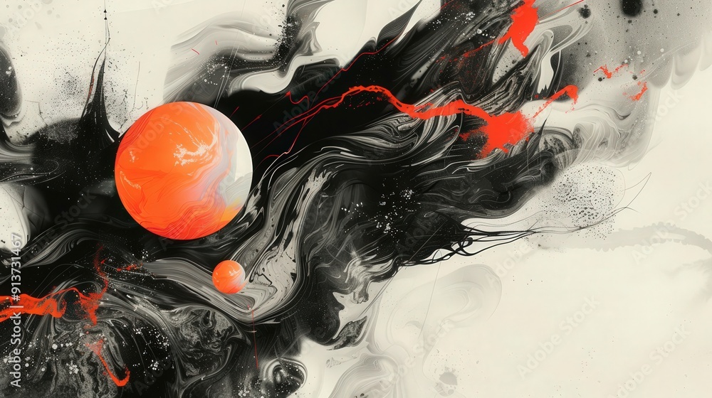 Fototapete unpredictability of abstract illustrations, where every stroke tells a unique story.