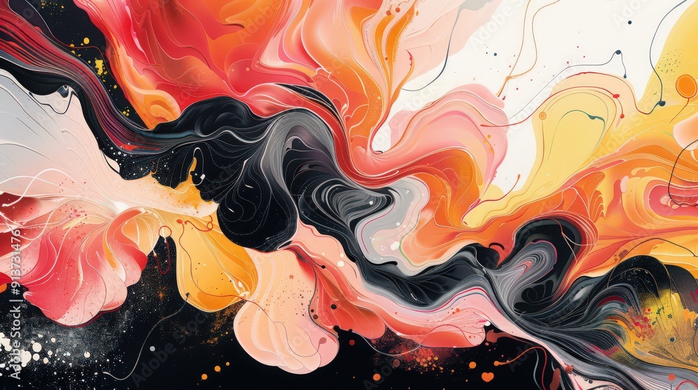 Fototapete unpredictability of abstract illustrations, where every stroke tells a unique story.