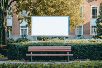 blank billboard poster mockup on college campus, event promotion and educational branding
